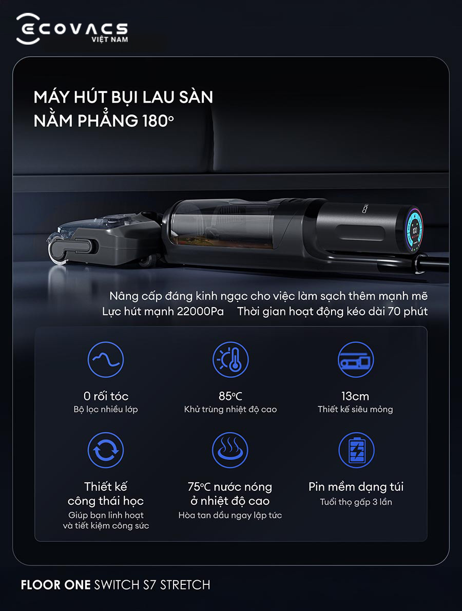 Tineco Floor One Switch S7 Stretch đặc tính sản phẩm