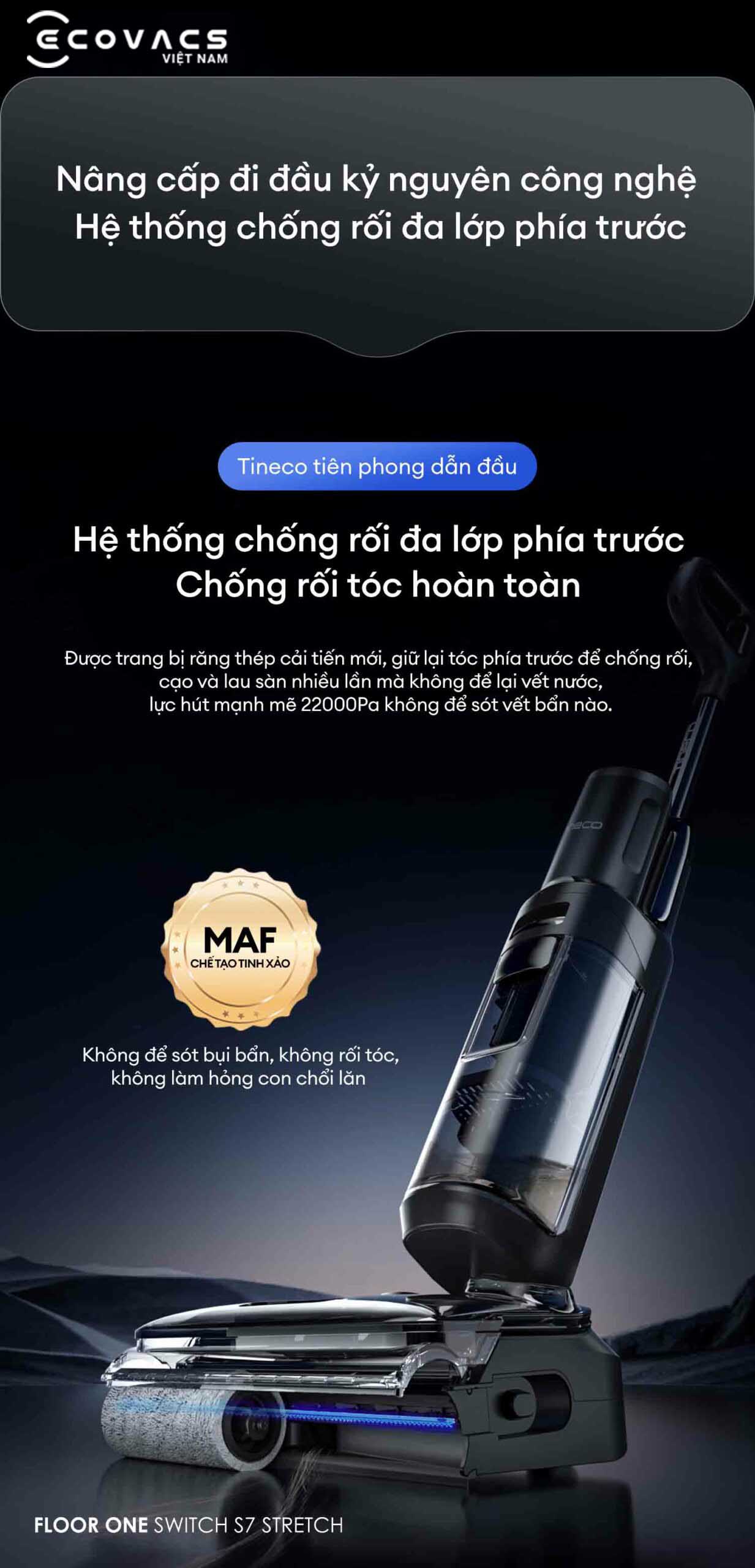 Tineco Floor One Switch S7 Stretch đặc tính sản phẩm 5