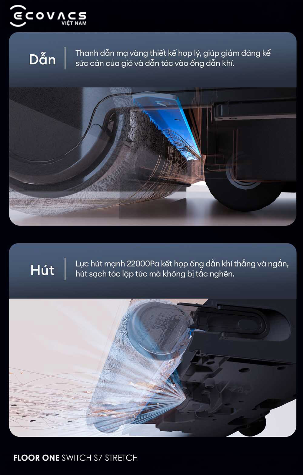 Tineco Floor One Switch S7 Stretch đặc tính sản phẩm 6