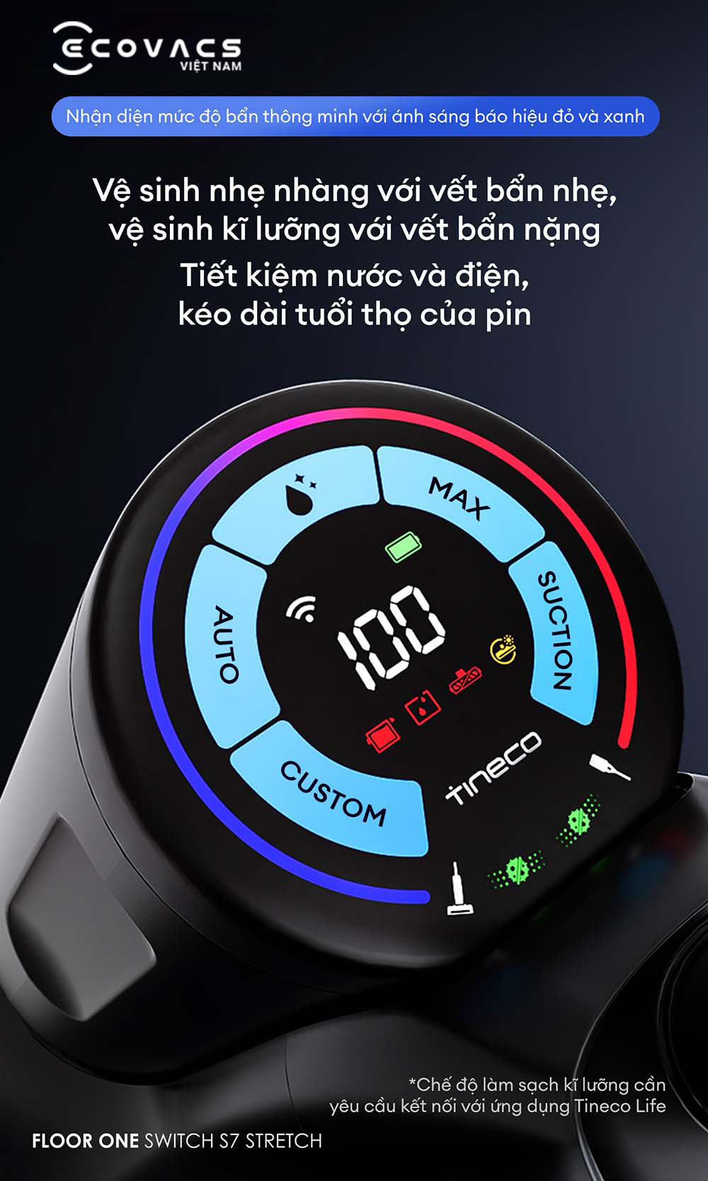 Tineco Floor One Switch S7 Stretch đặc tính sản phẩm 14
