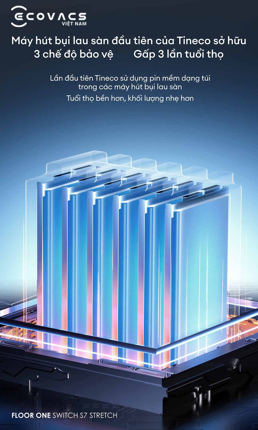 Tineco Floor One Switch S7 Stretch đặc tính sản phẩm 19