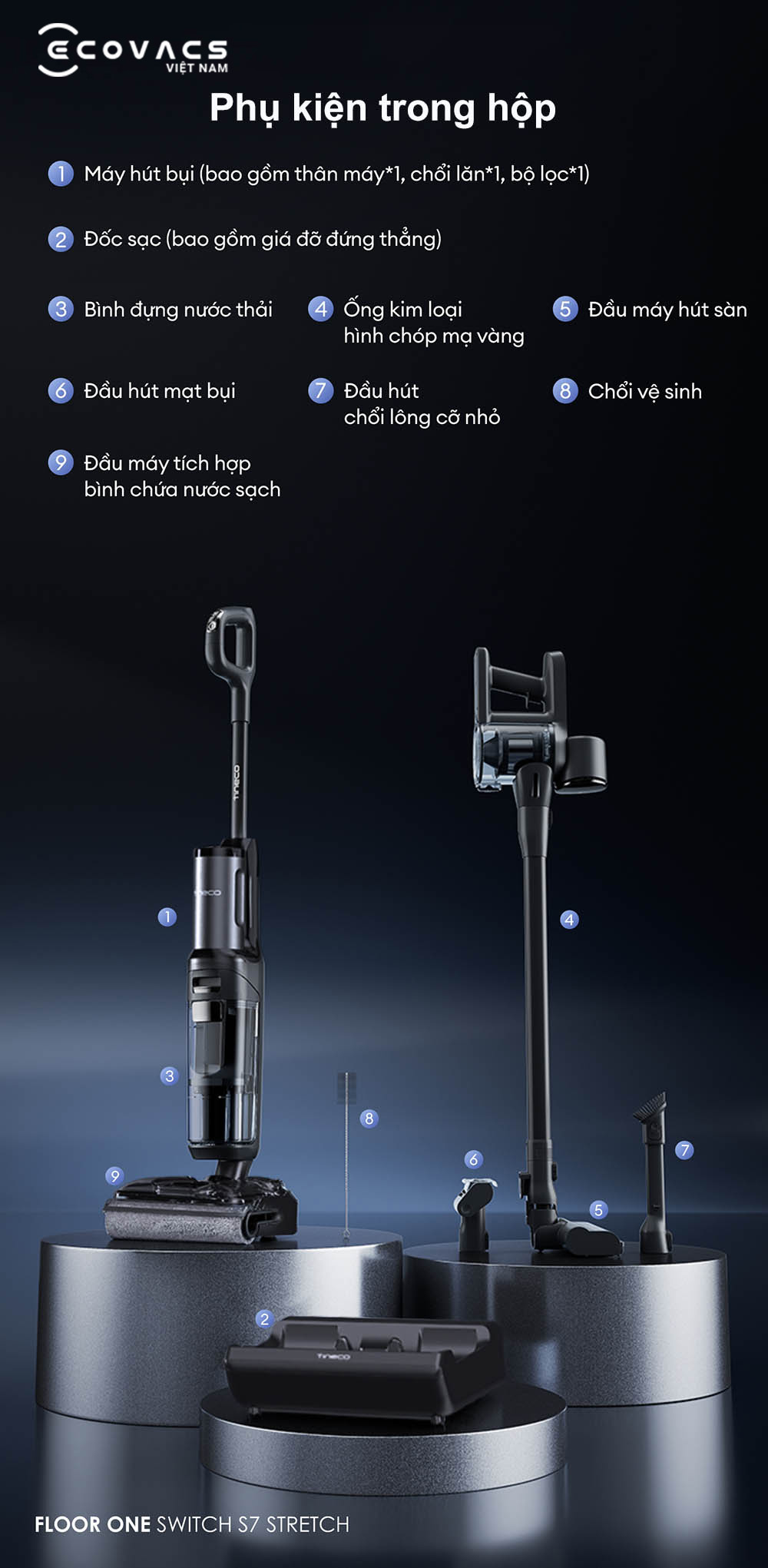 Tineco Floor One Switch S7 Stretch đặc tính sản phẩm 22