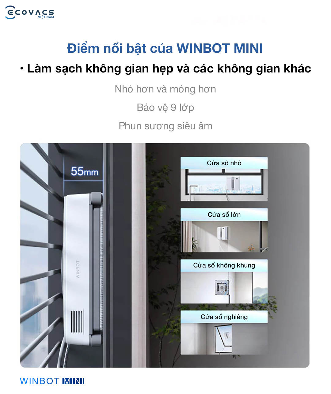 Robot Ecovacs Winbot Mini ảnh đặc tính 3