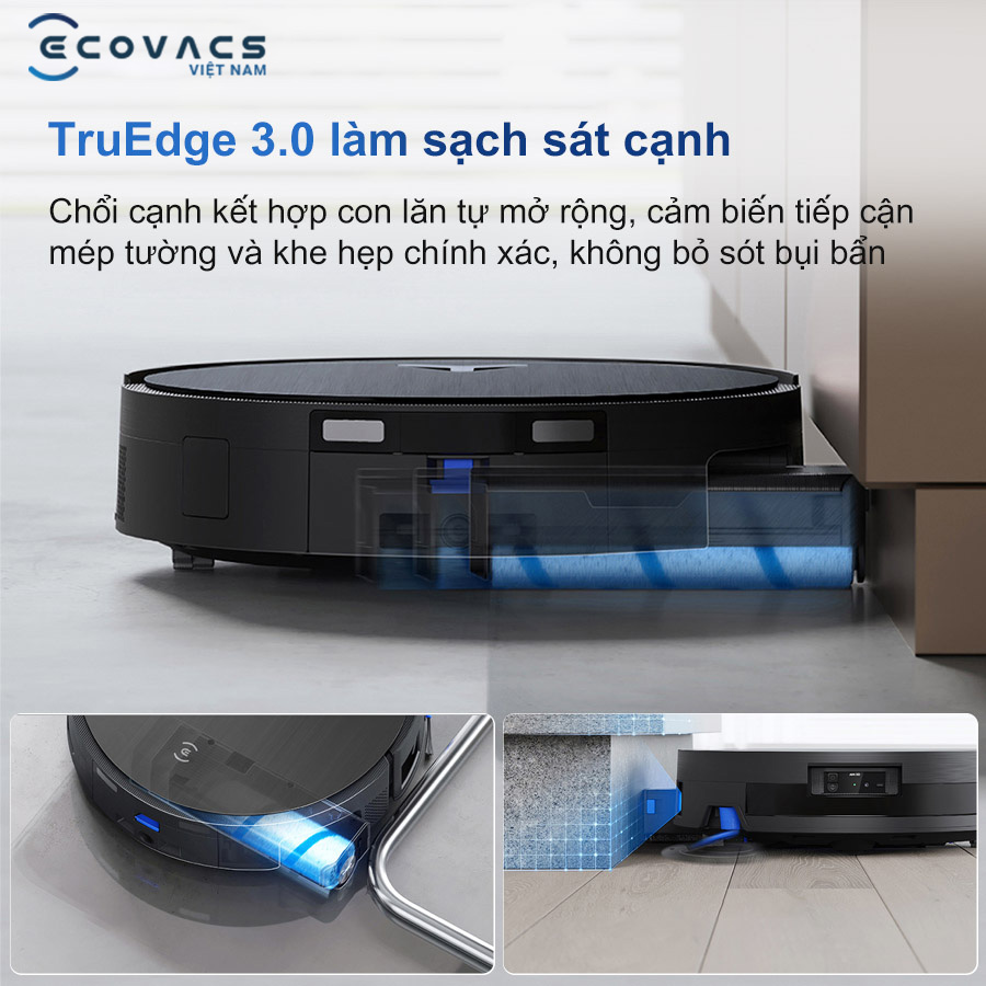 Robot Ecovacs Deebot X11 Pro Omni làm sạch sát cạnh