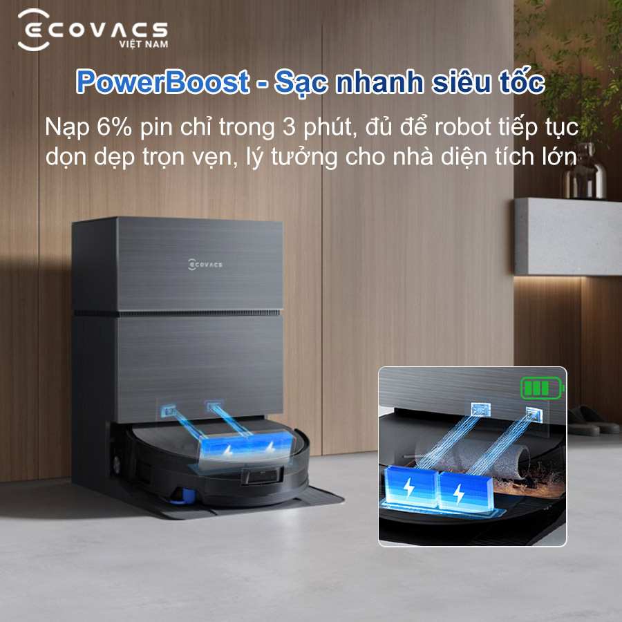 Robot Ecovacs Deebot X11 Pro Omni sạc siêu tốc