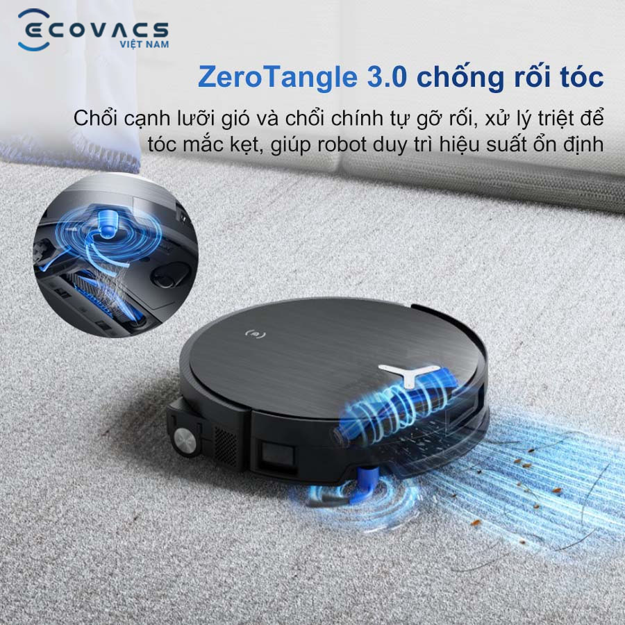 Robot Ecovacs Deebot X11 Pro Omni chống rối tóc