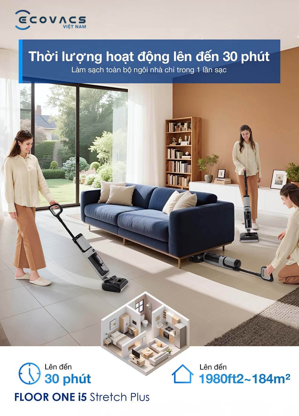 Tineco Floor One i5 Stretch Plus đặc tính 6