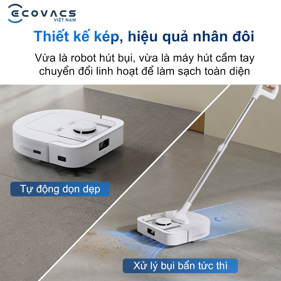 Ecovacs Deebot X5 Hybrid thiết kế kép