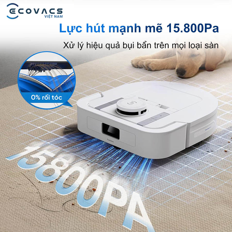 Ecovacs Deebot X5 Hybrid lực hút mạnh mẽ