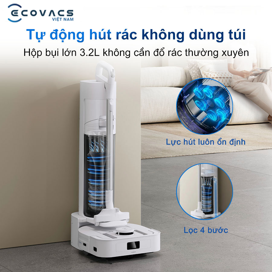 Ecovacs Deebot X5 Hybrid tự động hút rác