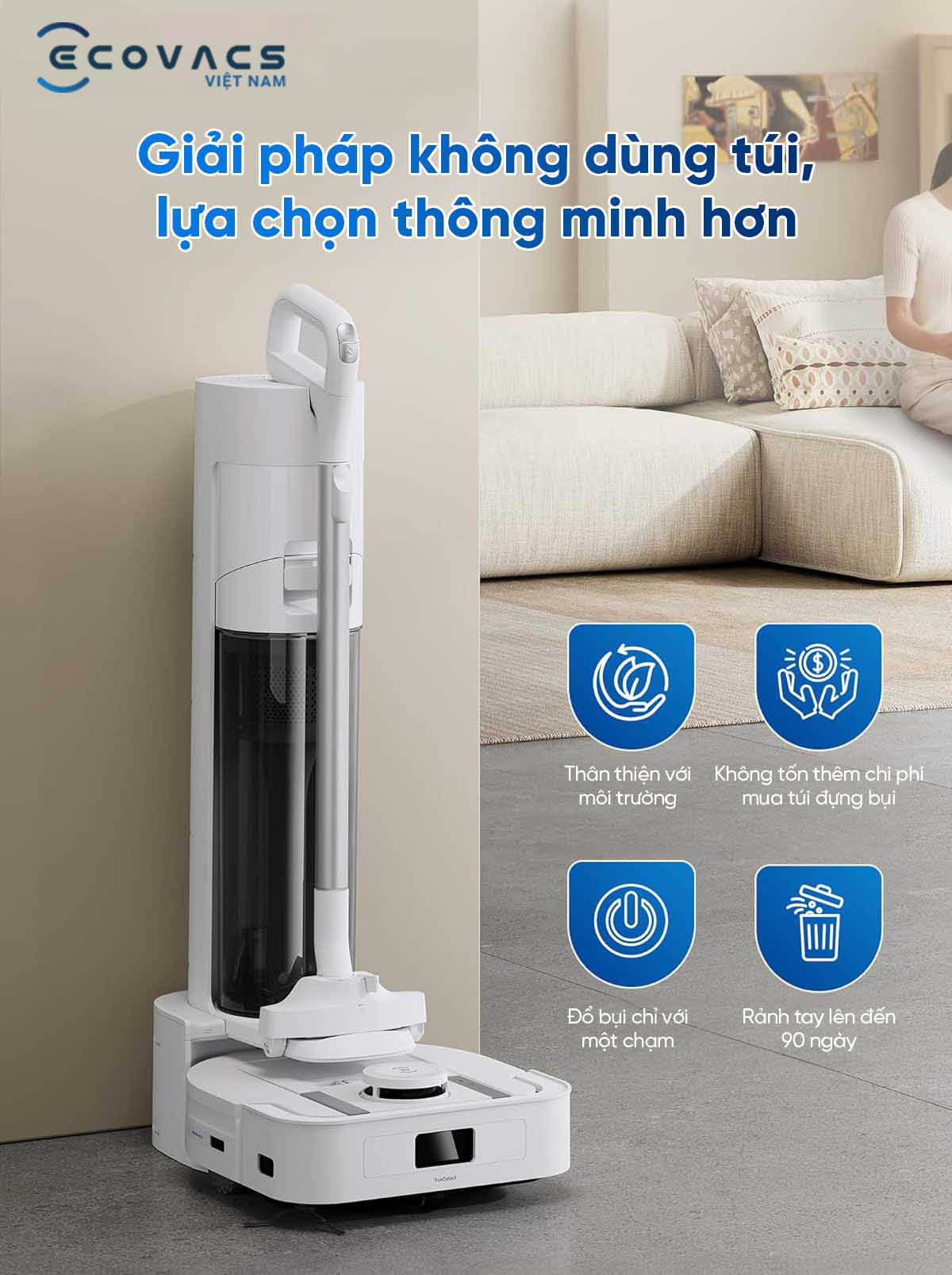 Ecovacs Deebot X5 Hybrid không dùng túi bụi
