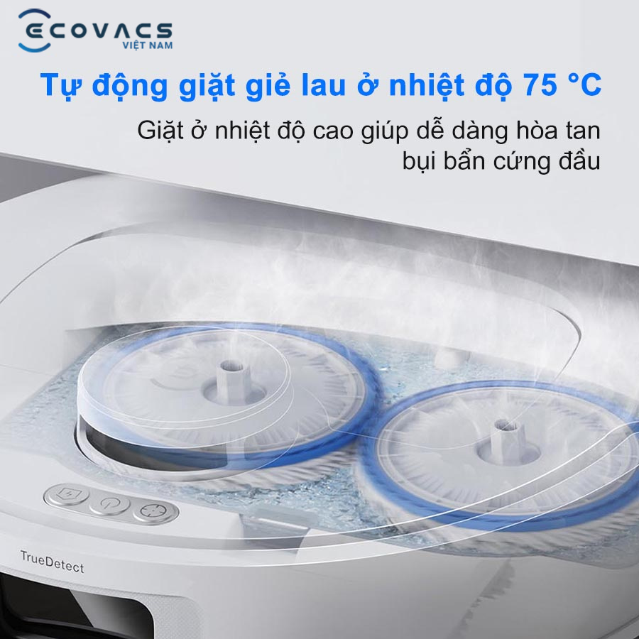 Robot Ecovacs Deebot T30C tự động giặt giẻ 75 độ