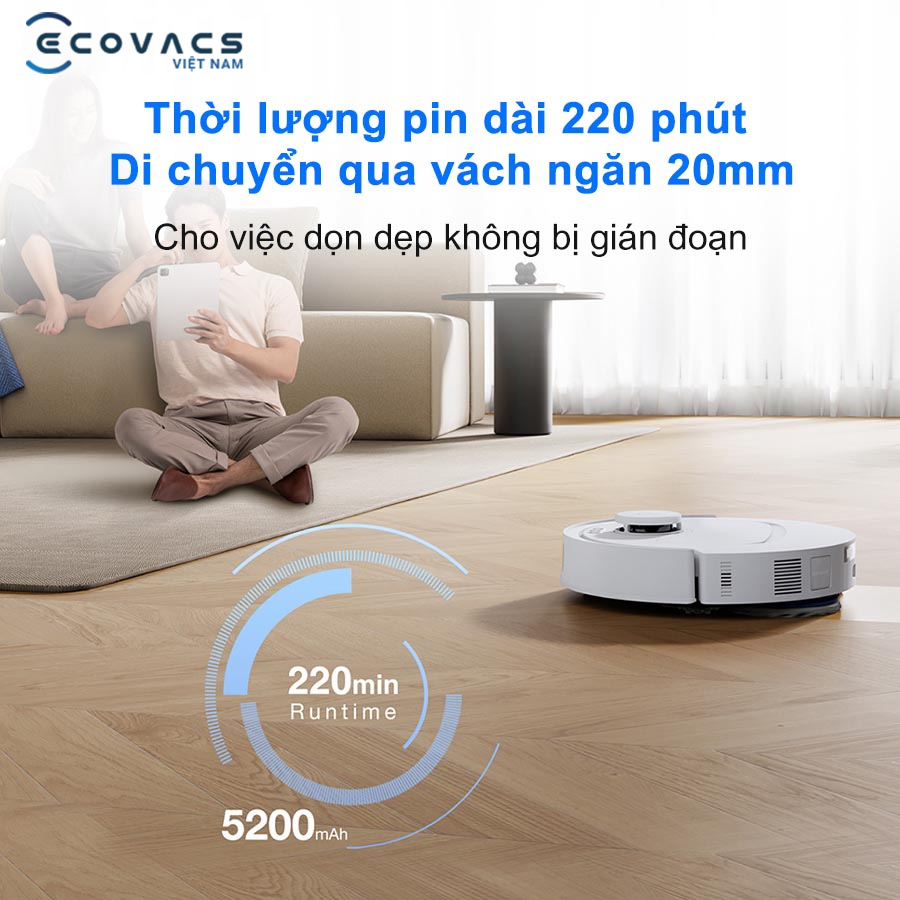 Robot Ecovacs Deebot T30C dung lượng pin lớn