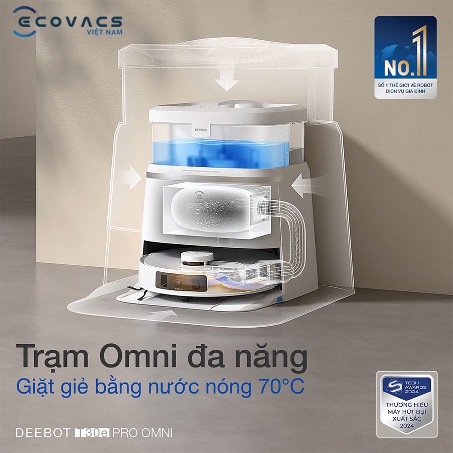 Robot Ecovacs Deebot T30e Pro Omni sở hữu trạm omni đa năng