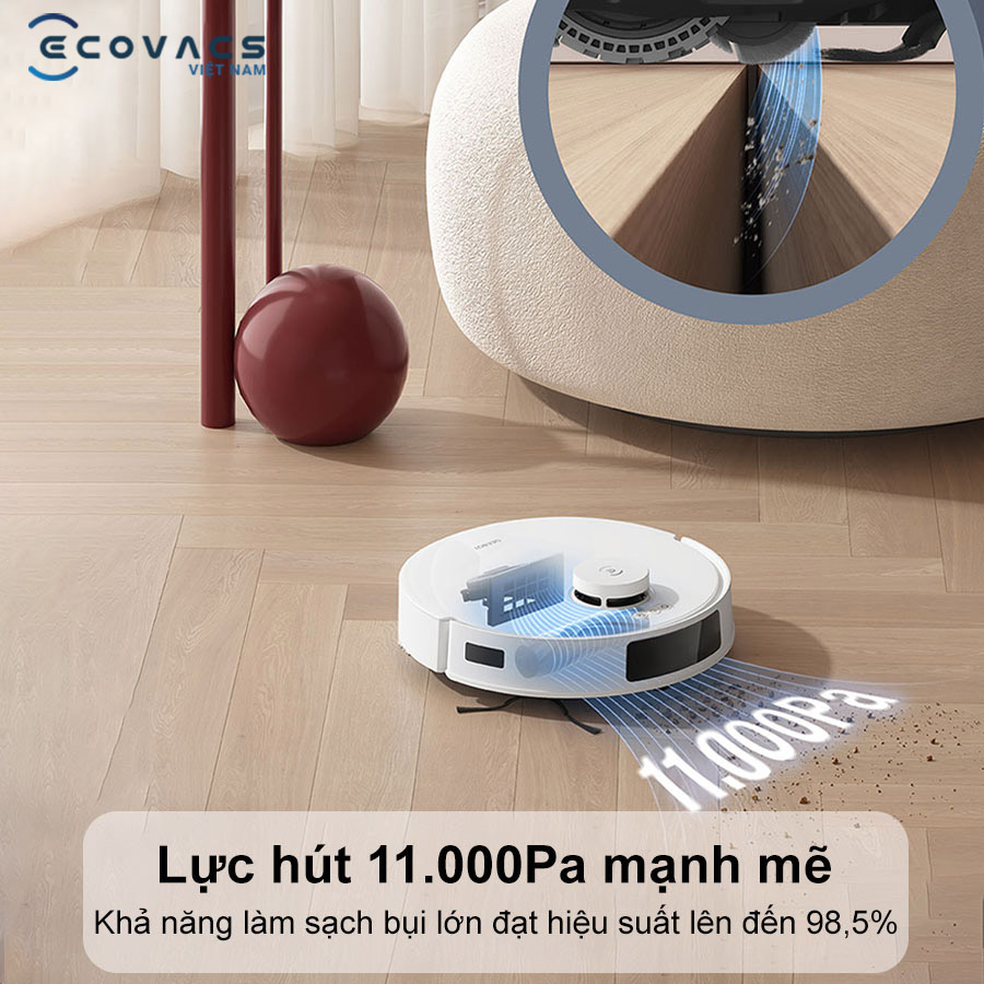 Robot Ecovacs Deebot T30e Pro Omni với lực hút mạnh mẽ