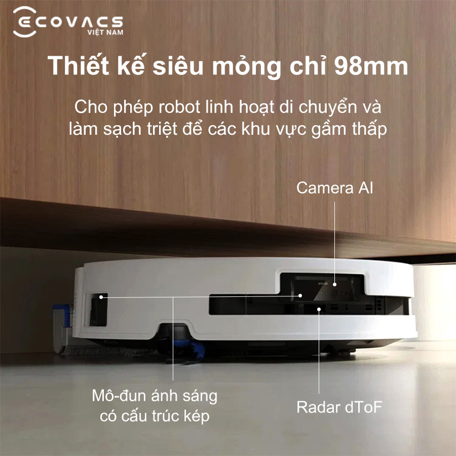 robot Ecovacs T80 Omni thiết kế siêu mỏng