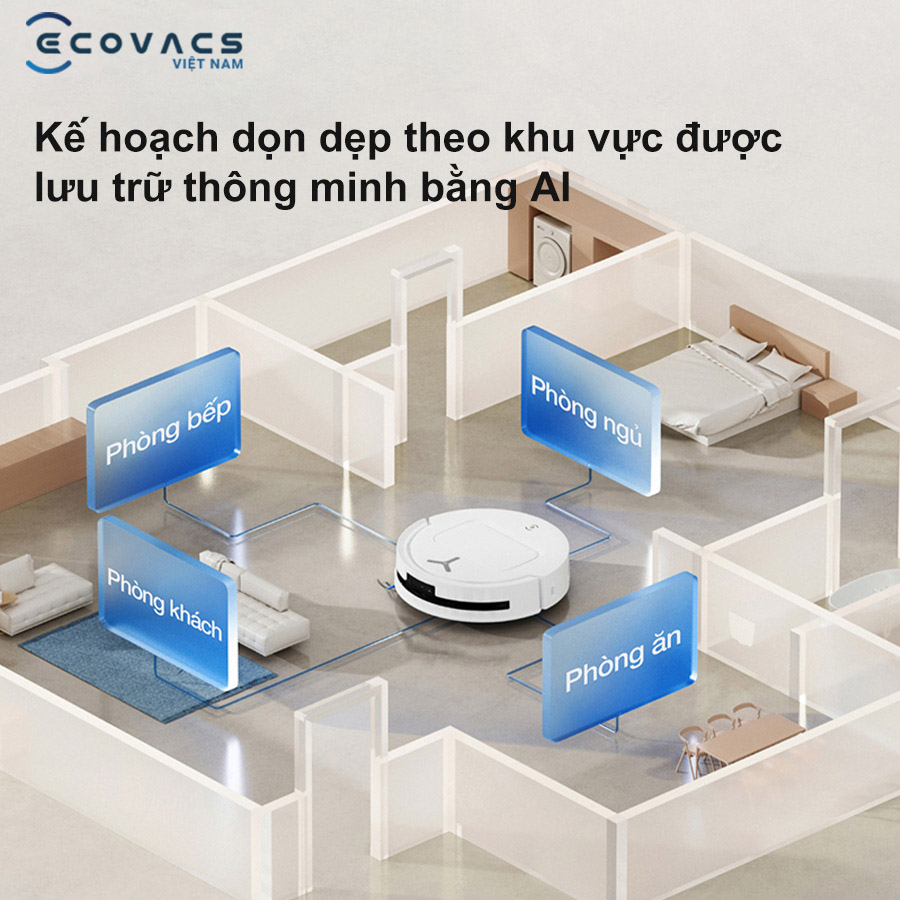 robot Ecovacs T80 Omni điều khiển bằng ứng dụng thông minh