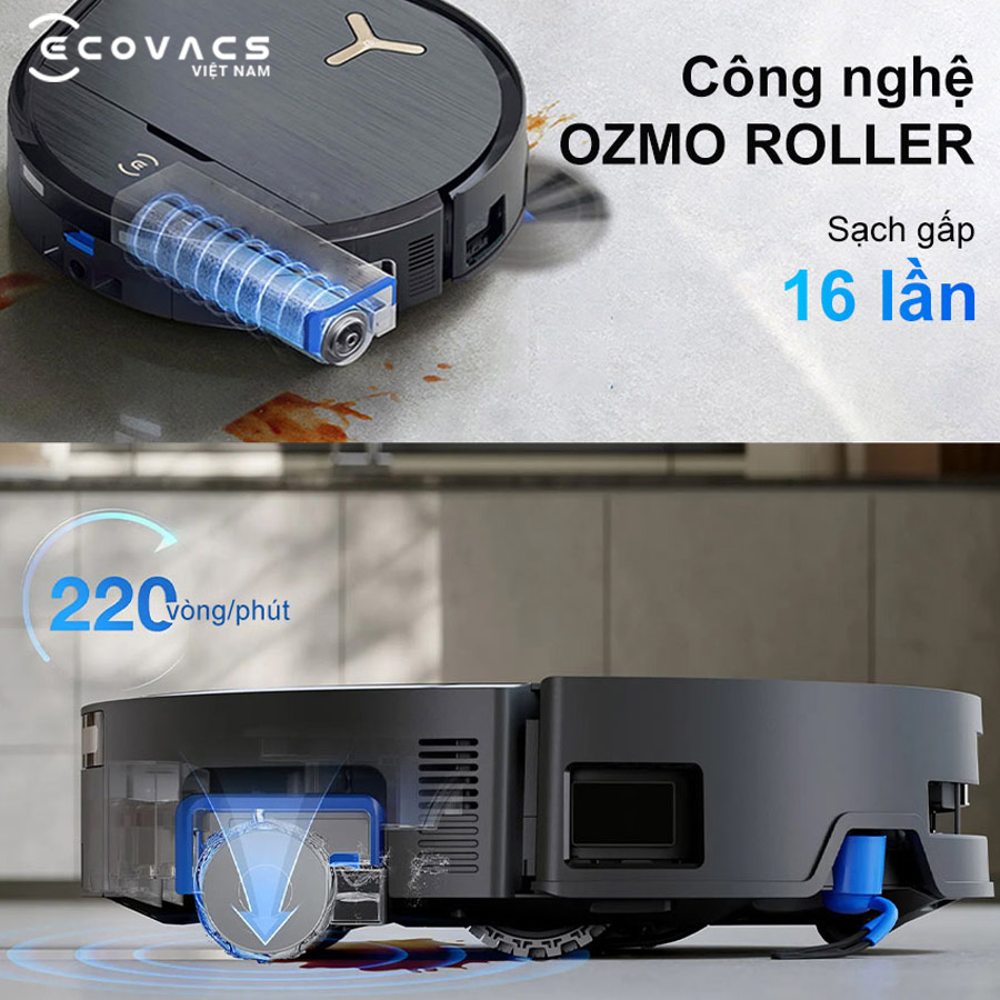 Ecovacs Deebot X9 Pro công nghệ Ozmo Roller