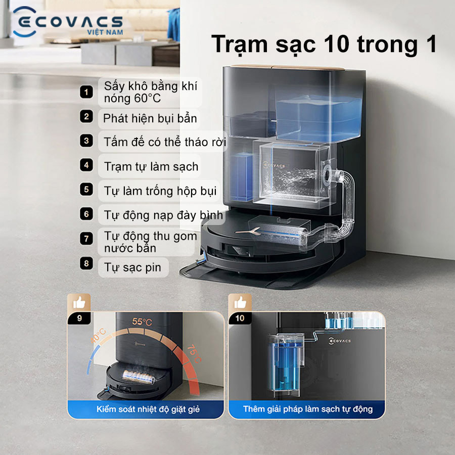 Ecovacs Deebot X9 Pro trạm Omni thông minh