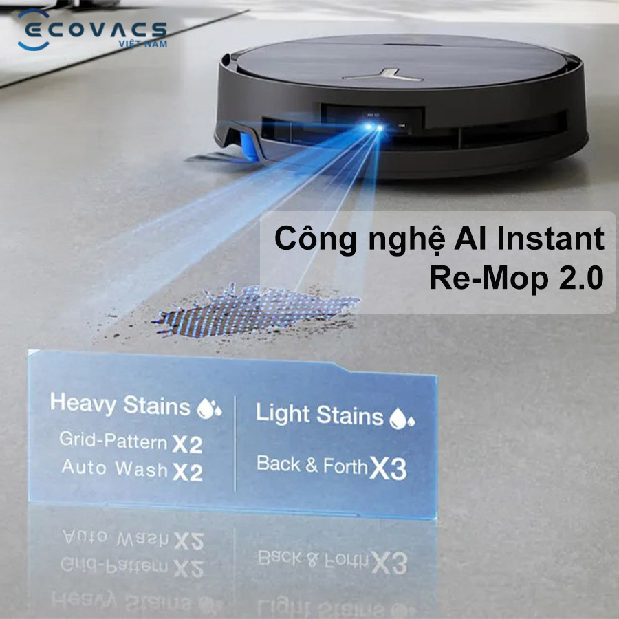 Ecovacs Deebot X9 Pro công nghệ phát hiện vết bẩn