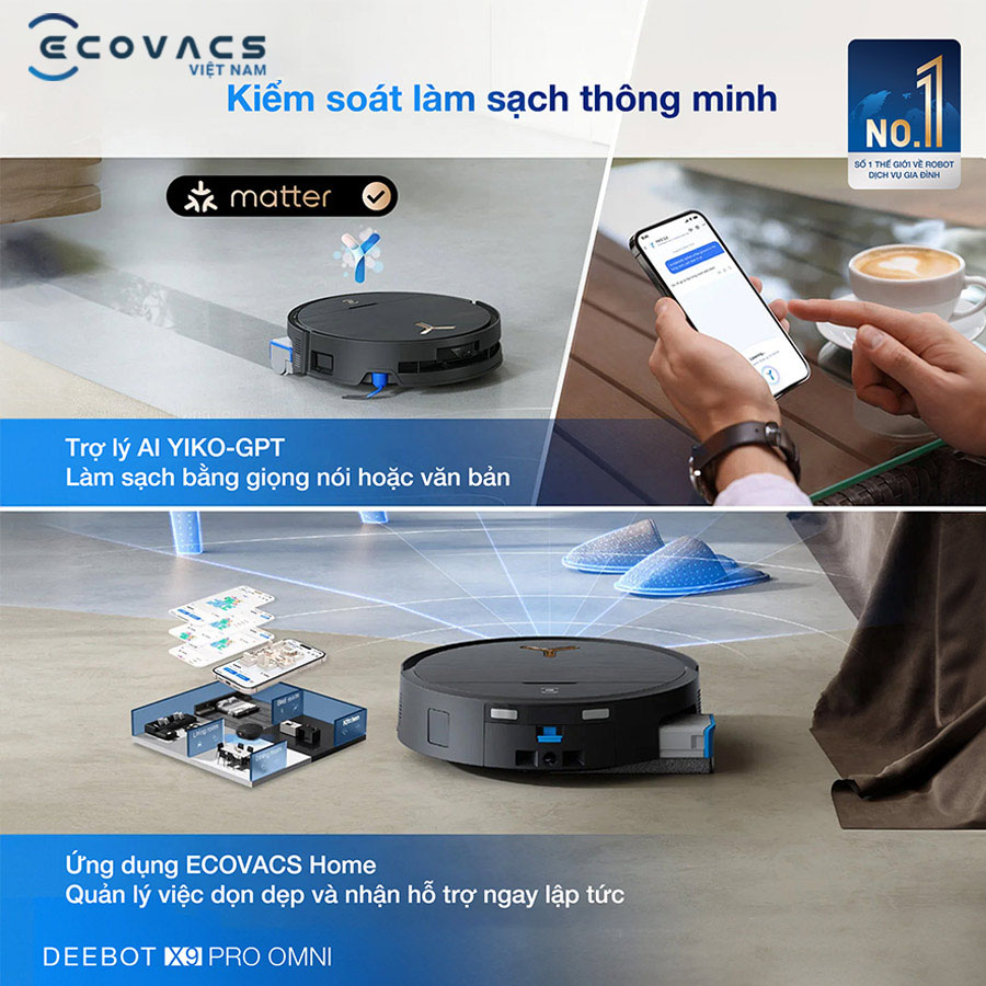 Ecovacs Deebot X9 Pro với trợ lý thông minh