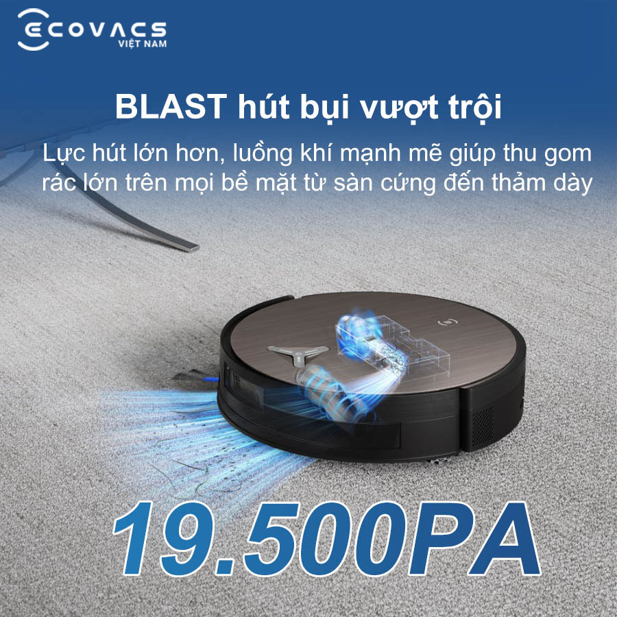 Robot Ecovacs Deebot X11 OmniCyclone khả năng hút bụi vượt trội