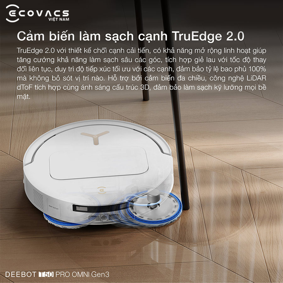 Robot hút bụi lau nhà Ecovacs Deebot T50 Pro Omni Gen 3