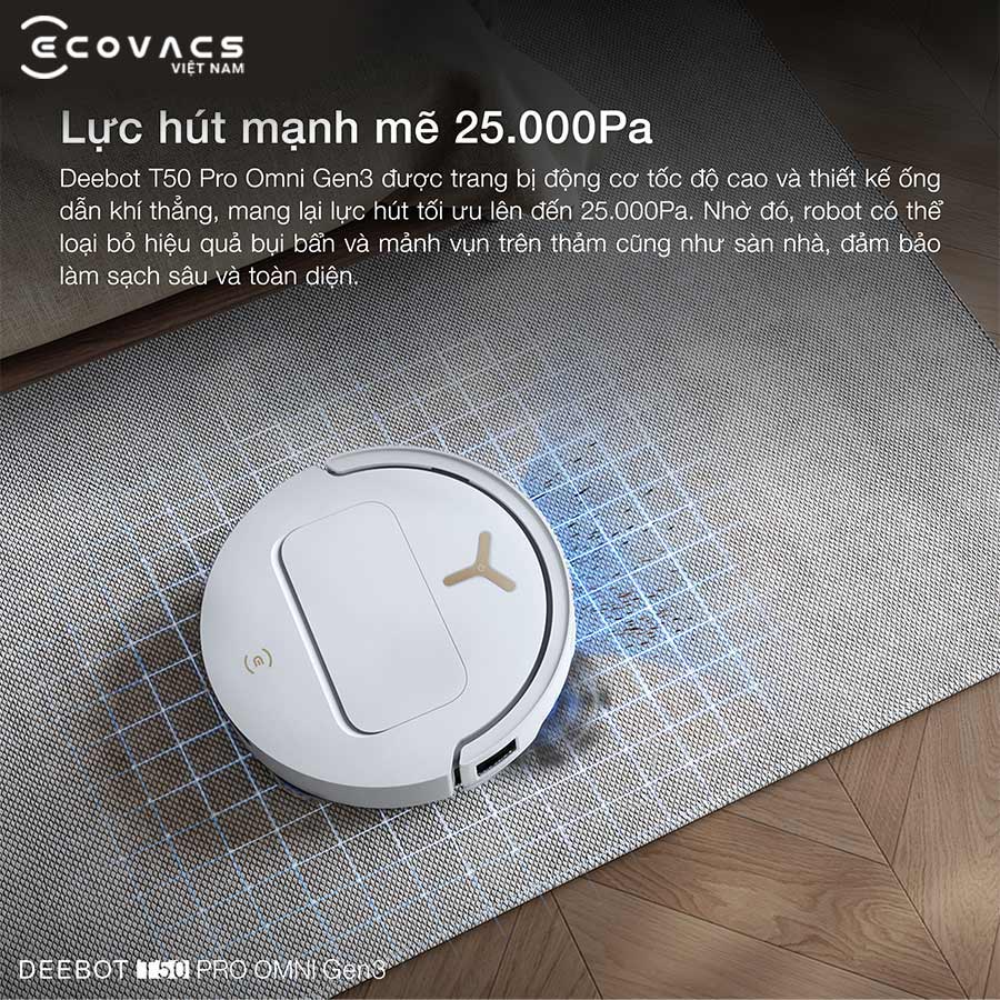 Robot hút bụi lau nhà Ecovacs Deebot T50 Pro Omni Gen 3