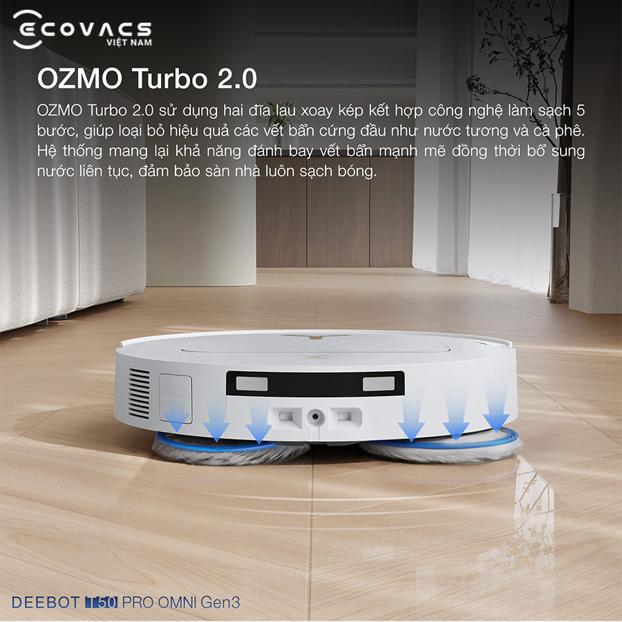 Robot hút bụi lau nhà Ecovacs Deebot T50 Pro Omni Gen 3