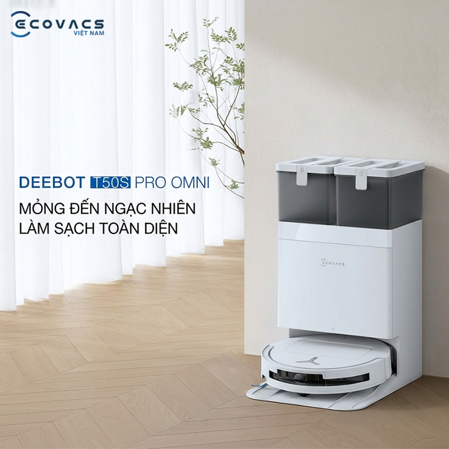 Robot hút bụi lau nhà Ecovacs Deebot T50S Pro Omni