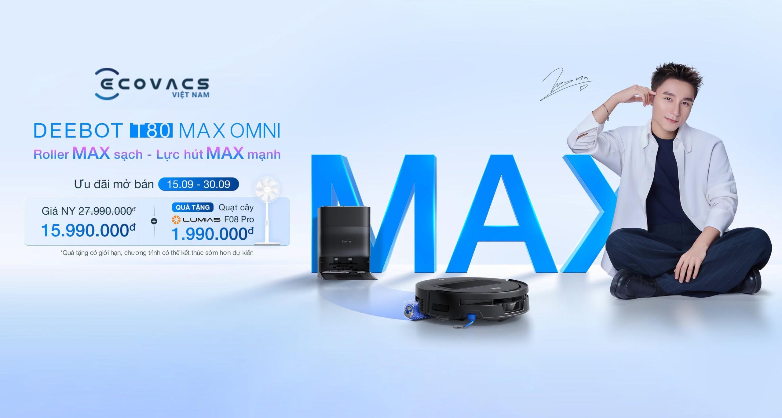 Mở bán Ecovacs Deebot T80 Max Omni
